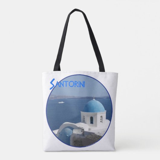 Aussicht auf den Hafen von Santorini Tasche (Rückseite)