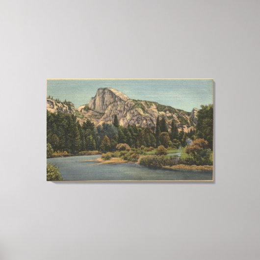 Aussicht auf den Halbkuppel aus dem Valley Floor Leinwanddruck (Vorderseite)