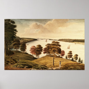 Aussicht auf den Hudson River von Fort Knyphansen Poster