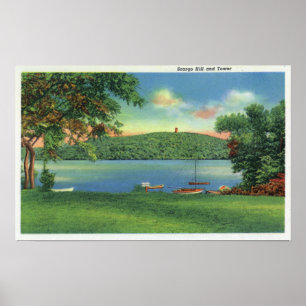Aussicht auf den Hügel und den Turm von Slady Poster