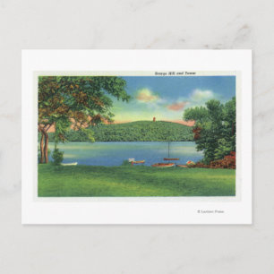 Aussicht auf den Hügel und den Turm von Slady Postkarte