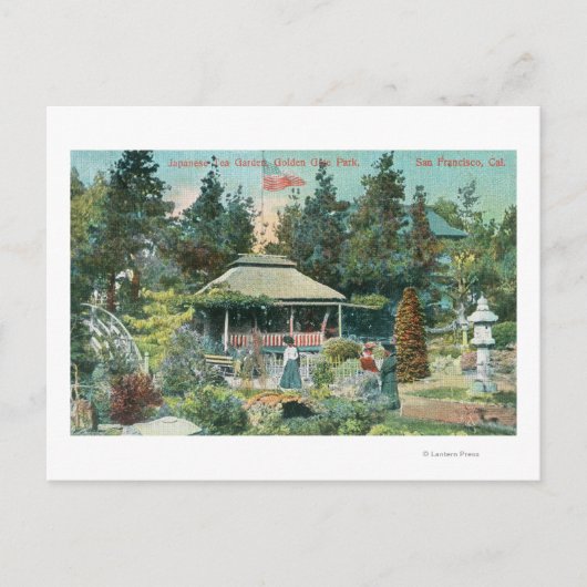 Aussicht auf den japanischen Teegarten Postkarte (Vorderseite)