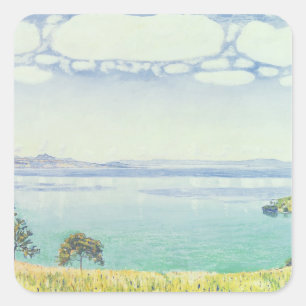Aussicht auf den Leman-See von Chexbres, 1905 Quadratischer Aufkleber