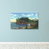 Aussicht auf den Leuchtturm der Eule Leinwanddruck (Insitu (Holzboden))