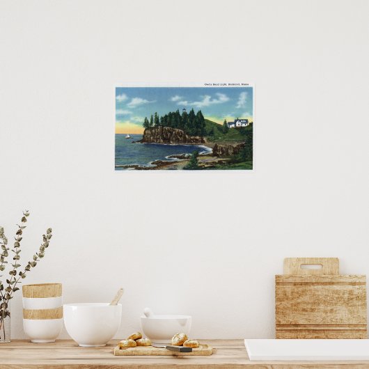 Aussicht auf den Leuchtturm der Eule Poster (Küche)