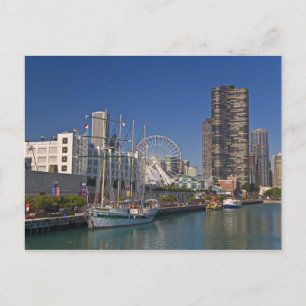 Aussicht auf den Marinestreff von Chicago 2 Postkarte