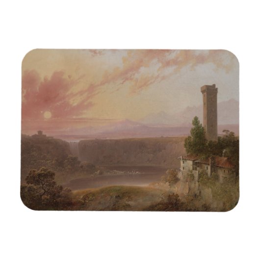 Aussicht auf den Nemi-See bei Sonnenuntergang Magnet (Horizontal)