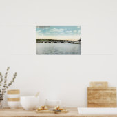 Aussicht auf den neuen See Quinsigamond Bridge Poster (Küche)