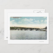 Aussicht auf den neuen See Quinsigamond Bridge Postkarte (Vorne/Hinten)
