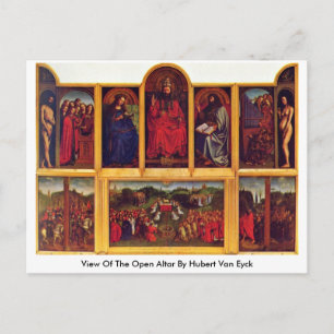 Aussicht auf den offenen Altar von Hubert Van Eyck Postkarte