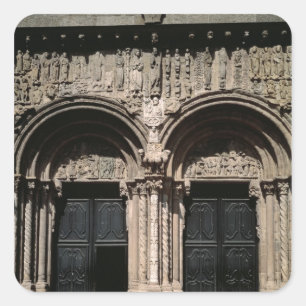 Aussicht auf den Portico de las Platerias Quadratischer Aufkleber