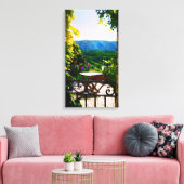 Aussicht auf den Provence-Garten Leinwanddruck (Insitu (Wohnzimmer))