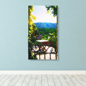 Aussicht auf den Provence-Garten Leinwanddruck (Insitu (Holzboden))