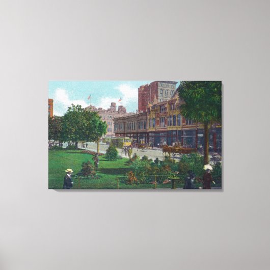 Aussicht auf den Rathauspark Oakland, CA Leinwanddruck (Vorderseite)