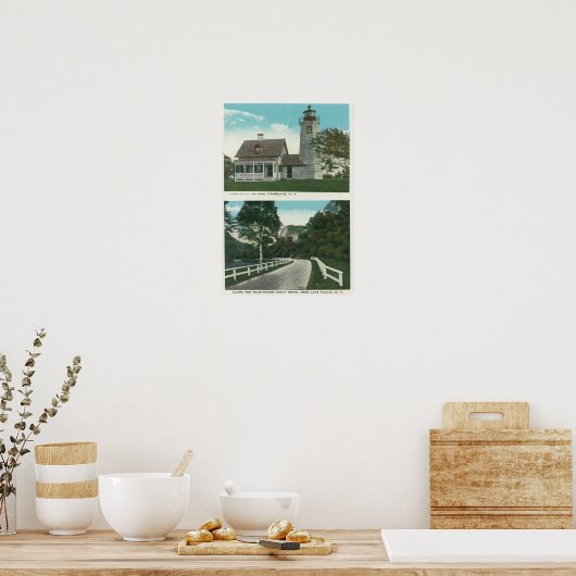 Aussicht auf den See Champlain Leuchtturm Poster (Küche)