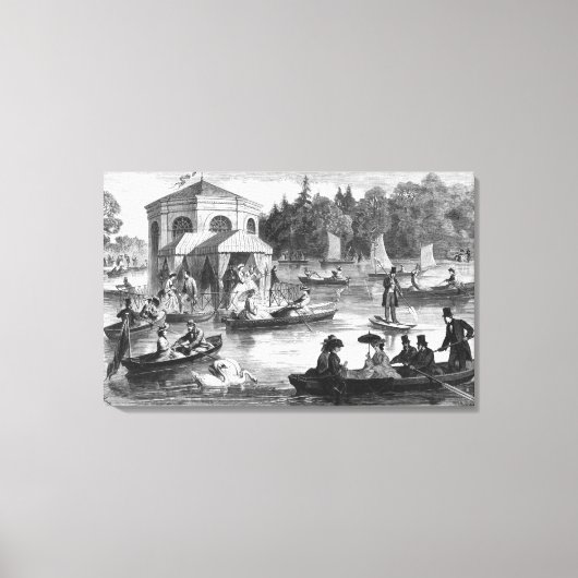 Aussicht auf den See des Hofes in Fontainebleau Leinwanddruck (Vorderseite)