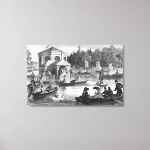 Aussicht auf den See des Hofes in Fontainebleau Leinwanddruck