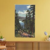 Aussicht auf den See durch die Pinien # 2 Leinwanddruck (Insitu (Wohnzimmer))