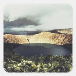 Aussicht auf den See Guatavita Quadratischer Aufkleber