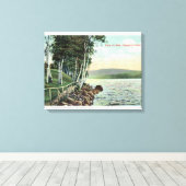 Aussicht auf den See Leinwanddruck (Insitu (Holzboden))