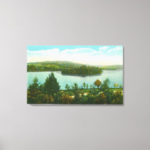 Aussicht auf den See Loon und die Insel Blythewood Leinwanddruck