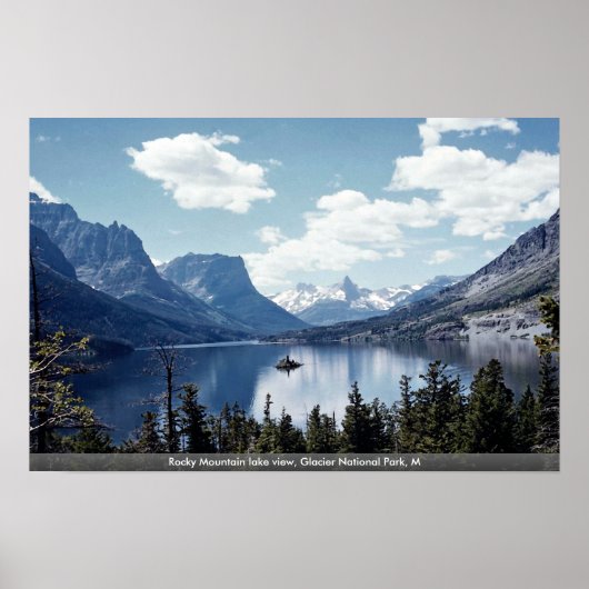 Aussicht auf den See Rocky Mountain, Glacier Natio Poster (Vorne)