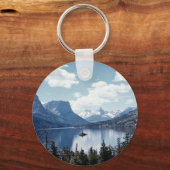 Aussicht auf den See Rocky Mountain, Glacier Natio Schlüsselanhänger (Vorderseite)