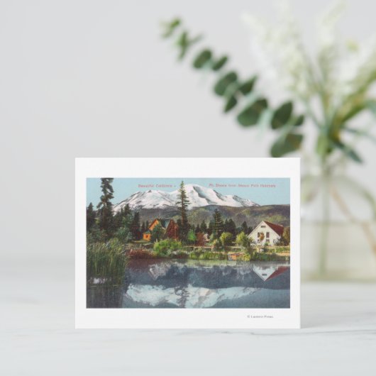 Aussicht auf den Shasta-Berg von der Sisson-Fischh Postkarte (Stehend Vorderseite)