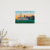 Aussicht auf den Steamer Jefferson Poster (Küche)