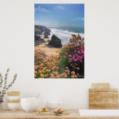 Aussicht auf den Strand mit Blume, Poster (Küche)