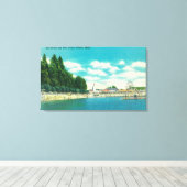 Aussicht auf den Strand und den Hafen Leinwanddruck (Insitu (Holzboden))