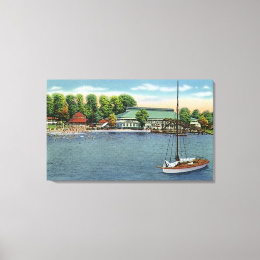 Aussicht auf den Strand von Midway Park und den Pa Leinwanddruck (Vorderseite)