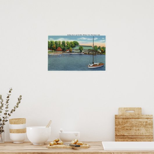 Aussicht auf den Strand von Midway Park und den Pa Poster (Küche)