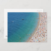 Aussicht auf den Strand von Nizza, Frankreich Postkarte (Vorne/Hinten)