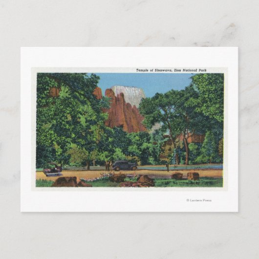 Aussicht auf den Tempel von Sinawava Postkarte (Vorderseite)