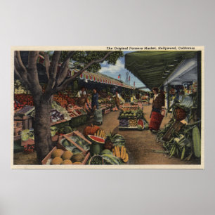 Aussicht auf den ursprünglichen Bauernmarkt Poster