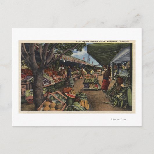 Aussicht auf den ursprünglichen Bauernmarkt Postkarte (Vorderseite)