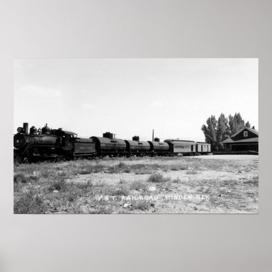 Aussicht auf den Virginia & Truckee Eisenbahn-Zug Poster (Vorne)
