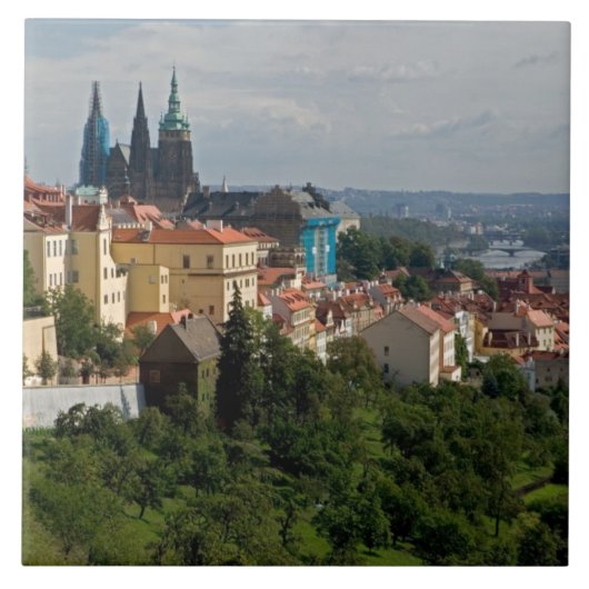 Aussicht auf den Vitus-Dom, Prag, Tschechien Fliese (Vorderseite)