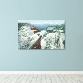 Aussicht auf den Zug auf dem Gipfel der Küste Leinwanddruck (Insitu (Holzboden))