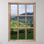 Aussicht auf die Alpen von einem Fenster aus Poster (Vorne)
