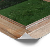 Aussicht auf die Alpen von einem Fenster aus Poster (Ecke)