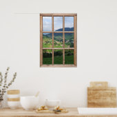 Aussicht auf die Alpen von einem Fenster aus Poster (Küche)