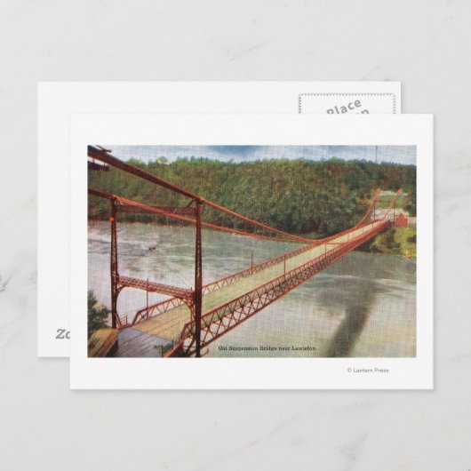 Aussicht auf die alte Hängebrücke Postkarte (Vorne/Hinten)