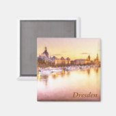 Aussicht auf die Altstadt über die Elbe in Dresden Magnet (Vorderseite/Rückseite)