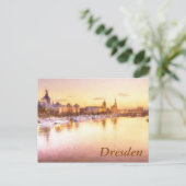 Aussicht auf die Altstadt über die Elbe in Dresden Postkarte (Stehend Vorderseite)