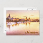 Aussicht auf die Altstadt über die Elbe in Dresden Postkarte (Vorne/Hinten)