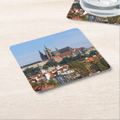 Aussicht auf die Altstadt und die Prager Burg, Tsc Rechteckiger Pappuntersetzer (angewinkelt)