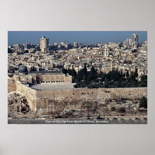 Aussicht auf die Altstadt vom Obelisk, Jerusalem, Poster (Vorne)