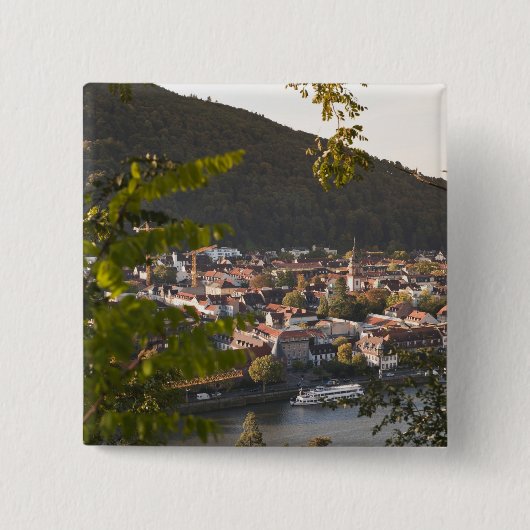 Aussicht auf die Altstadt von Heidelberg Button (Vorderseite)